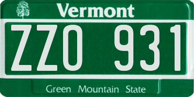 VT license plate ZZO931