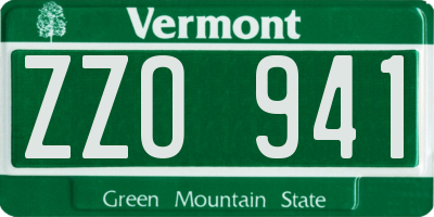VT license plate ZZO941