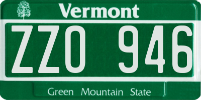 VT license plate ZZO946