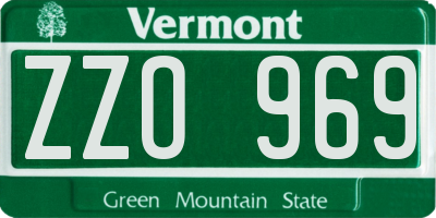VT license plate ZZO969