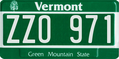 VT license plate ZZO971