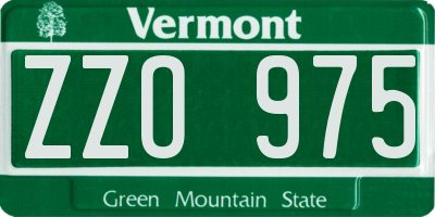 VT license plate ZZO975