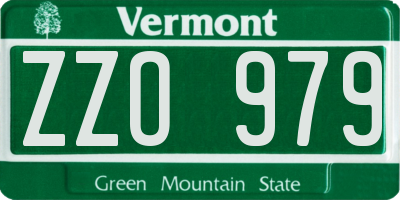VT license plate ZZO979