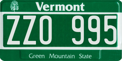 VT license plate ZZO995
