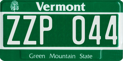 VT license plate ZZP044