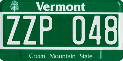 VT license plate ZZP048