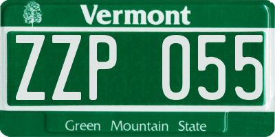 VT license plate ZZP055