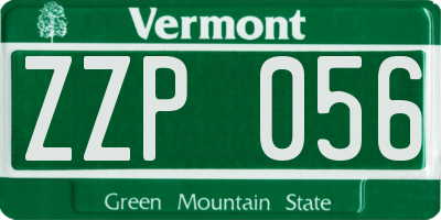 VT license plate ZZP056