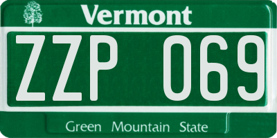 VT license plate ZZP069