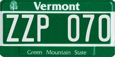 VT license plate ZZP070