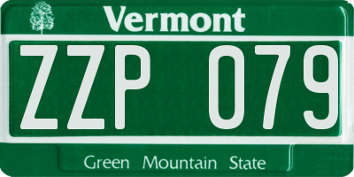VT license plate ZZP079
