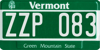 VT license plate ZZP083