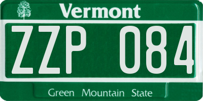 VT license plate ZZP084