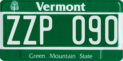 VT license plate ZZP090