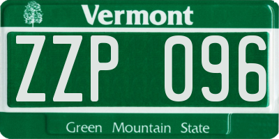 VT license plate ZZP096