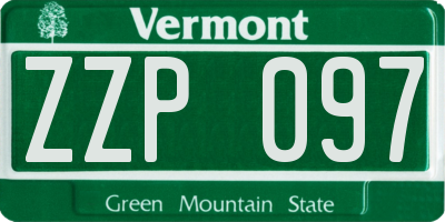 VT license plate ZZP097