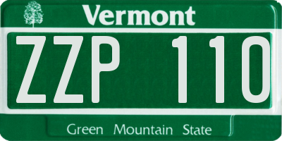 VT license plate ZZP110