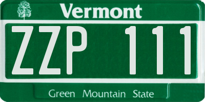 VT license plate ZZP111