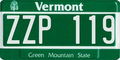VT license plate ZZP119