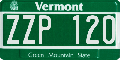 VT license plate ZZP120