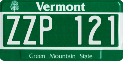 VT license plate ZZP121