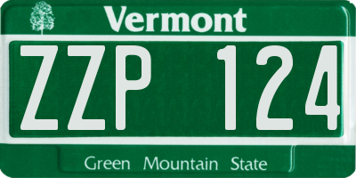 VT license plate ZZP124