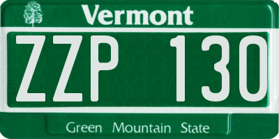 VT license plate ZZP130