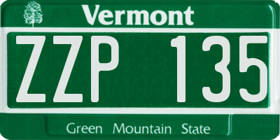 VT license plate ZZP135