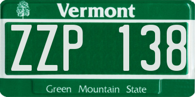 VT license plate ZZP138
