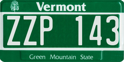 VT license plate ZZP143