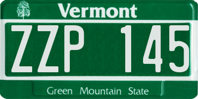 VT license plate ZZP145