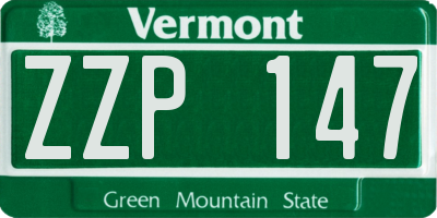 VT license plate ZZP147