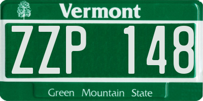 VT license plate ZZP148