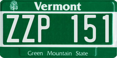 VT license plate ZZP151