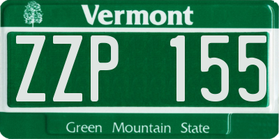 VT license plate ZZP155