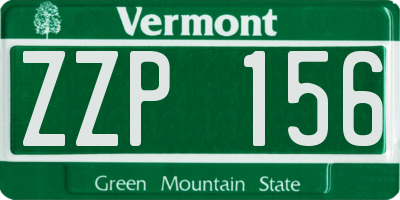 VT license plate ZZP156
