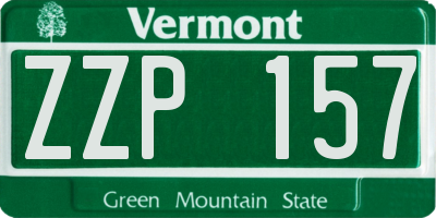 VT license plate ZZP157