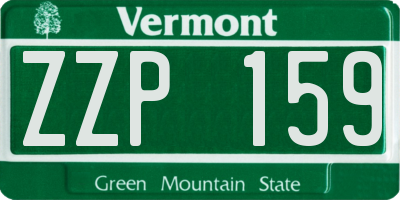 VT license plate ZZP159