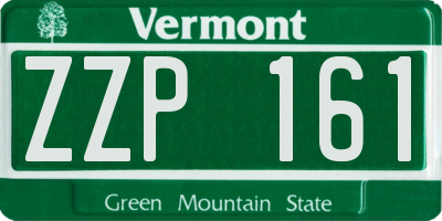 VT license plate ZZP161