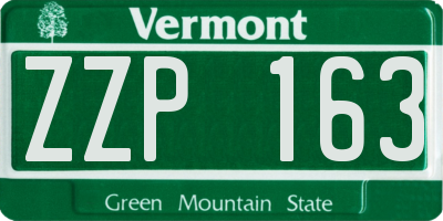 VT license plate ZZP163