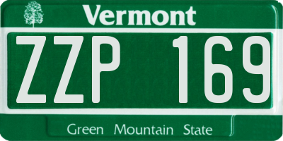 VT license plate ZZP169