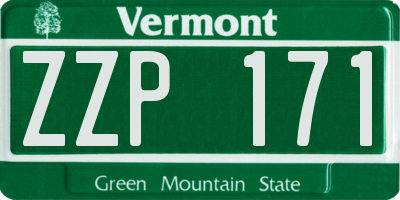 VT license plate ZZP171