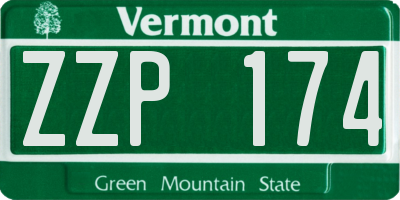 VT license plate ZZP174