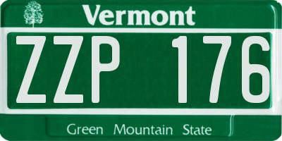 VT license plate ZZP176