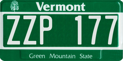 VT license plate ZZP177