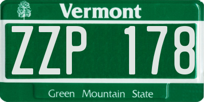 VT license plate ZZP178