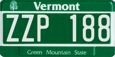VT license plate ZZP188