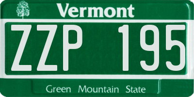 VT license plate ZZP195