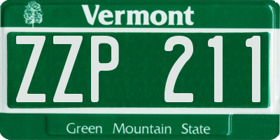 VT license plate ZZP211