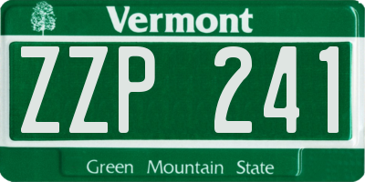 VT license plate ZZP241